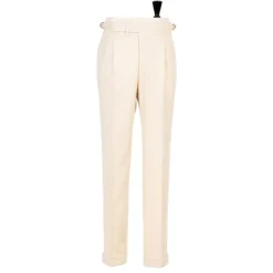 Limited Edition: Ivory Pants "Cricket Storico" Made Of English Wool -