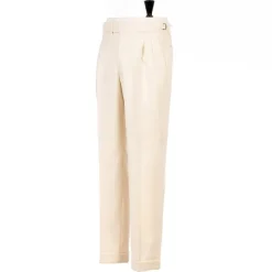 Limited Edition: Ivory Pants "Cricket Storico" Made Of English Wool -