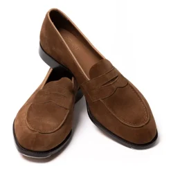 Limited Edition: Penny Loafer "Unlined Harrow" In Italian Calf Suede -
