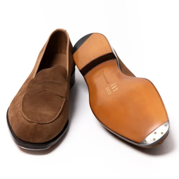 Limited Edition: Penny Loafer "Unlined Harrow" In Italian Calf Suede -