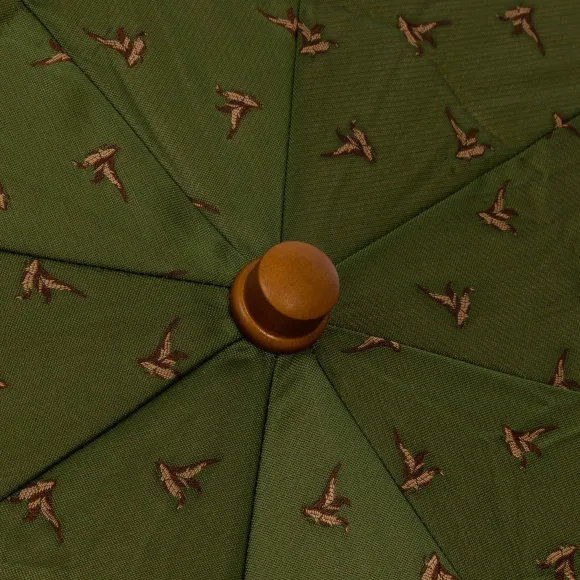 Limited Edition: Pocket Umbrella "Flying Ducks" With Ash Wood Handle