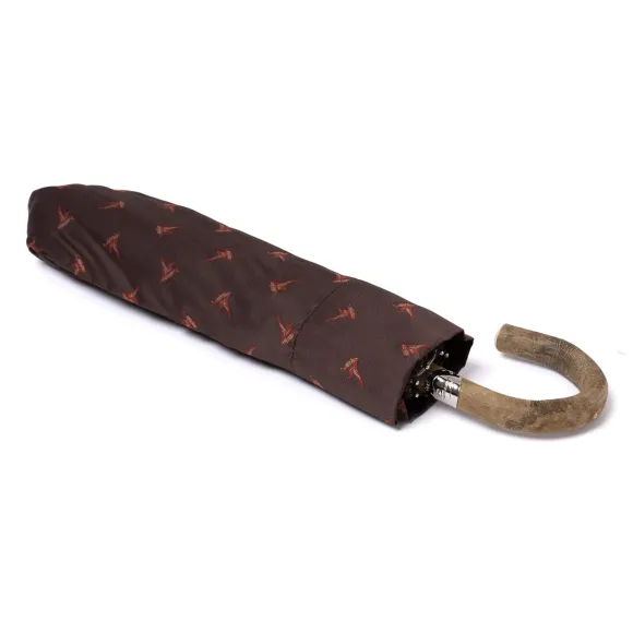 Limited Edition: Pocket Umbrella "Flying Ducks" With Ash Wood Handle