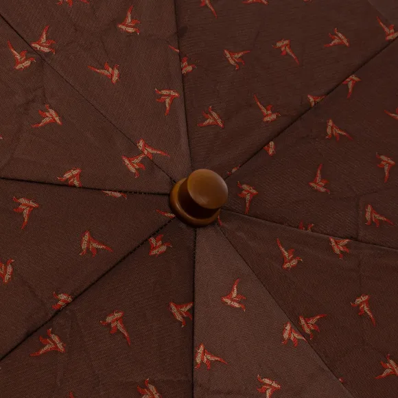 Limited Edition: Pocket Umbrella "Flying Ducks" With Ash Wood Handle