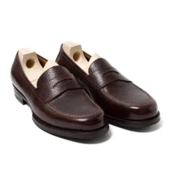 Loafer "American Casual Penny" Made Of Dark Brown Grained Calfskin - P