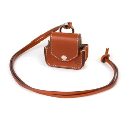 Mini Case "Air Pods Case" Made Of Waxed Saddle Leather - Handcrafted