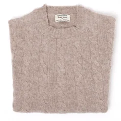Mj Exclusive: Pure Geelong Lambswool "Crew Cable-Rib" Sweater - 3 Ply