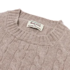 Mj Exclusive: Pure Geelong Lambswool "Crew Cable-Rib" Sweater - 3 Ply