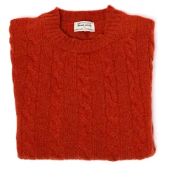 Mj Exclusive: Pure Geelong Lambswool "Crew Cable-Rib" Sweater - 3 Ply
