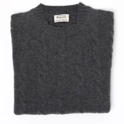 Mj Exclusive: Sweater "Crew Cable-Rib" Made Of Pure Geelong
