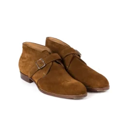 Monkbootee "Iconic" Made Of Tobacco Brown Suede - Purely Handcrafted