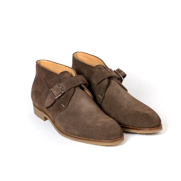 Monk-Bootee Made Of Brown Suede