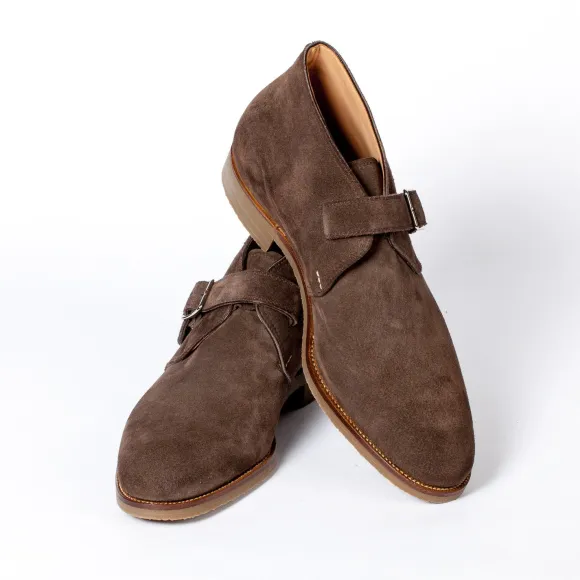 Monk-Bootee Made Of Brown Suede
