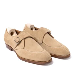 Monk "Split Toe Apron" In Sand Colored Suede Leather - Pure Handwork