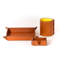 Office Organizer "Pen Tube" From Saddle Leather - Handcrafted