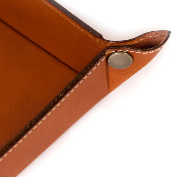 Office Organizer "Utensils Bowl" From Saddle Leather - Handcrafted