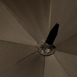 Olive-Colored Sporty Umbrella With Hand-Sewn Leather Handle