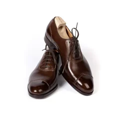 Oxford "Handsewn Cap" Made Of Brown Calfskin - Hand-Colored