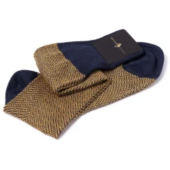 Patterned Knee Sock "Herringbone Pattern" From Merino Wool