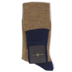 Patterned Knee Sock "Herringbone Pattern" From Merino Wool