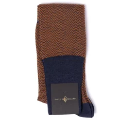 Patterned Knee Sock "Herringbone Pattern" From Merino Wool
