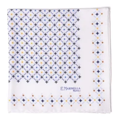 Patterned Pochette In Pure English Silk - Handrolled