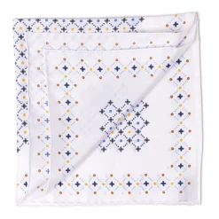 Patterned Pochette In Pure English Silk - Handrolled