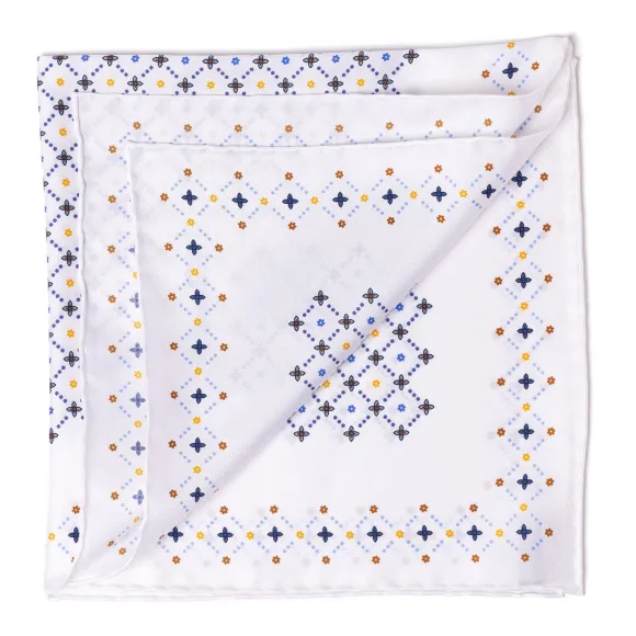 Patterned Pochette In Pure English Silk - Handrolled