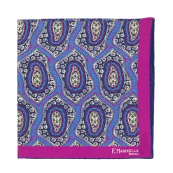 Patterned Pochette In Pure English Silk - Handrolled