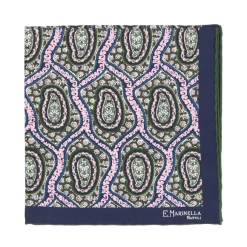 Patterned Pochette In Pure English Silk - Handrolled