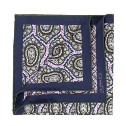 Patterned Pochette In Pure English Silk - Handrolled