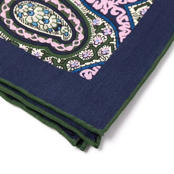 Patterned Pochette In Pure English Silk - Handrolled