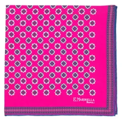 Patterned Pochette In Pure English Silk - Handrolled