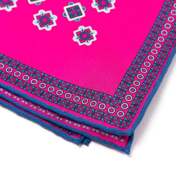 Patterned Pochette In Pure English Silk - Handrolled