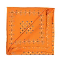 Patterned Pochette In Pure English Silk - Handrolled