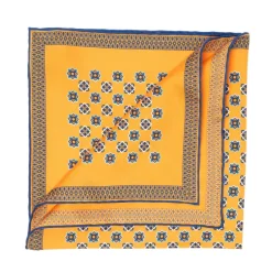 Patterned Pochette In Pure English Silk - Handrolled