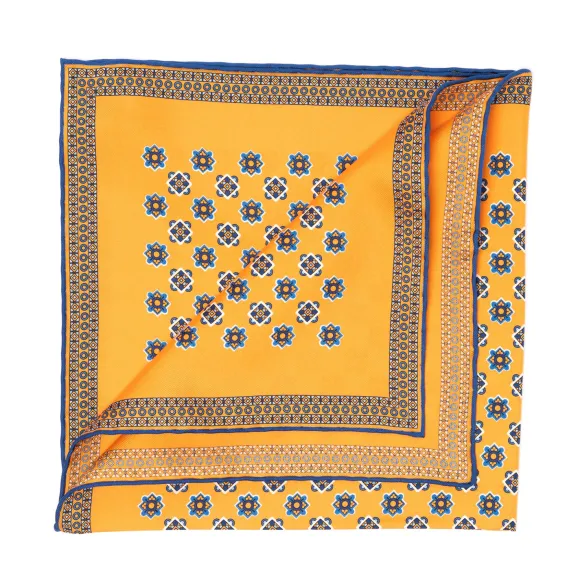 Patterned Pochette In Pure English Silk - Handrolled