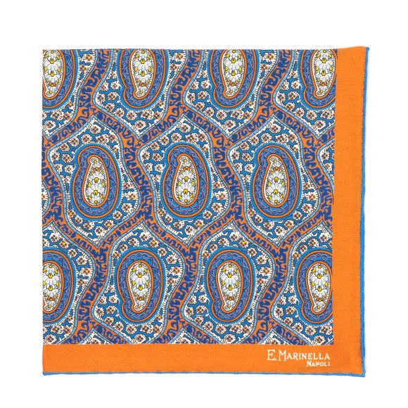 Patterned Pochette In Pure English Silk - Handrolled