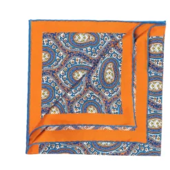Patterned Pochette In Pure English Silk - Handrolled