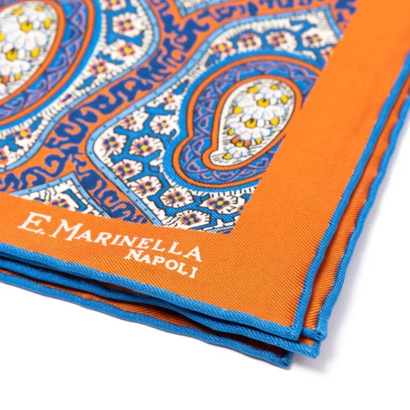 Patterned Pochette In Pure English Silk - Handrolled