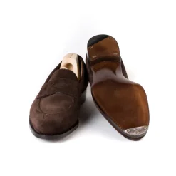Penny Loafer "Dress" Made Of Dark Brown Calfskin - Purely Handcrafted