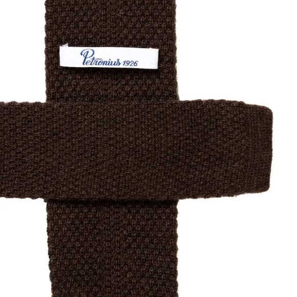 Petronius X Mj: Knitted Tie "Crochet" Made Of Pure Cashmere