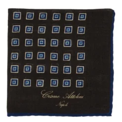 Pure Wool Pocket Square "Medaglioni Incornicato
