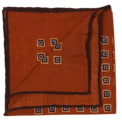 Pure Wool Pocket Square "Medaglioni Incornicato