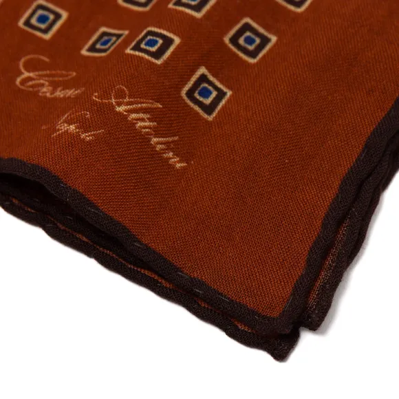 Pure Wool Pocket Square "Medaglioni Incornicato