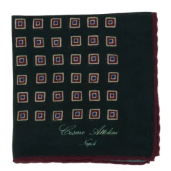 Pure Wool Pocket Square "Medaglioni Incornicato