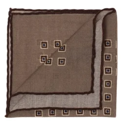 Pure Wool Pocket Square "Medaglioni Incornicato