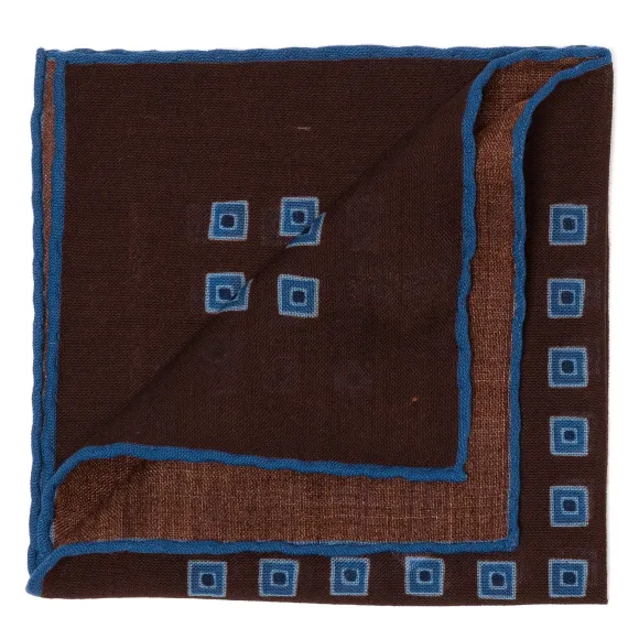 Pure Wool Pocket Square "Medaglioni Incornicato