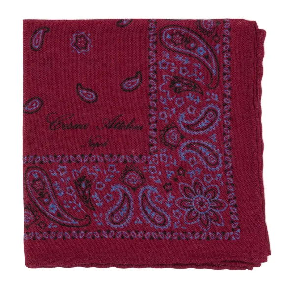 Pure Wool Pocket Square "Reni E Paisley