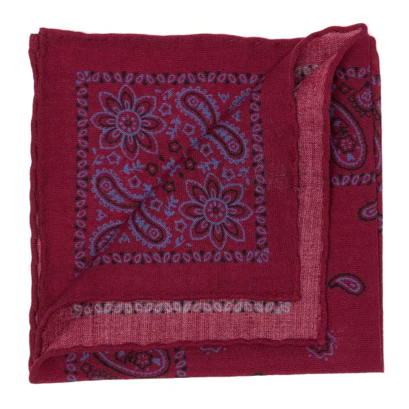 Pure Wool Pocket Square "Reni E Paisley