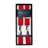 Red Elastic Pants Straps "X Back Nickel" With Clips